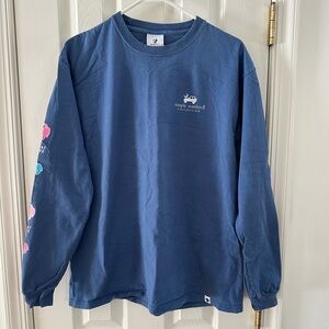 Simply Southern Blue Long SleeveTee with Logo. Large
